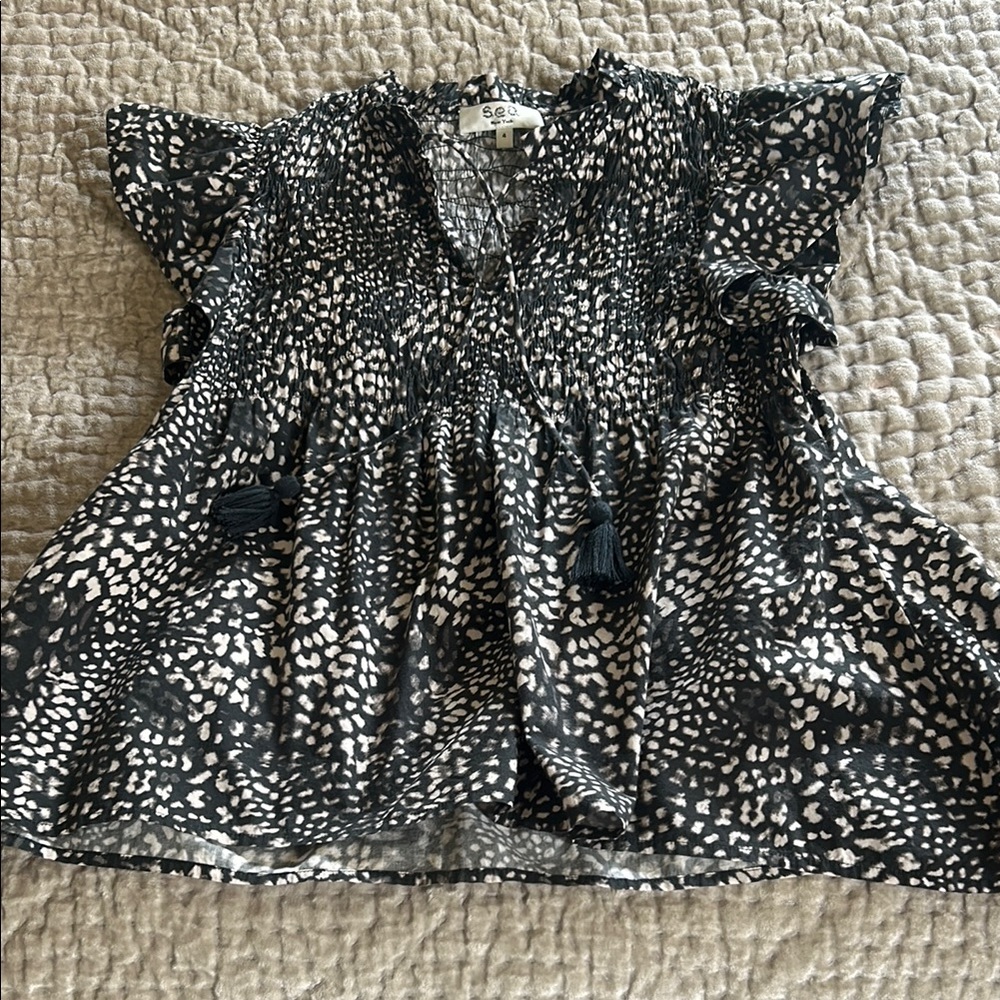 Chic Black and White Patterned Dress